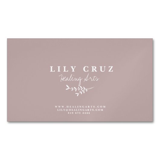 Visitekaartje voor moderne botanische kalligrafie magnetisch visitekaartje (Voorkant)