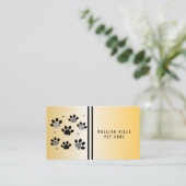 Visitekaartje voor moderne Paw Black en Gold Pet C (Staand voorkant)