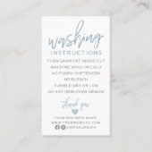 Visitekaartje voor moderne wasinstructies (Voorkant)