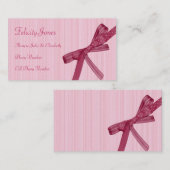 Visitekaartje voor moeder en kind - Roze lint Contactkaartje (Voorkant / Achterkant)