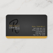 Visitekaartje voor monogram in zwart-wit en goudmo (Achterkant)