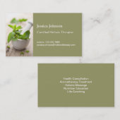 Visitekaartje voor mortar en Pestle Holistic Thera (Voorkant / Achterkant)