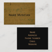 Visitekaartje voor muzikanten (Voorkant / Achterkant)