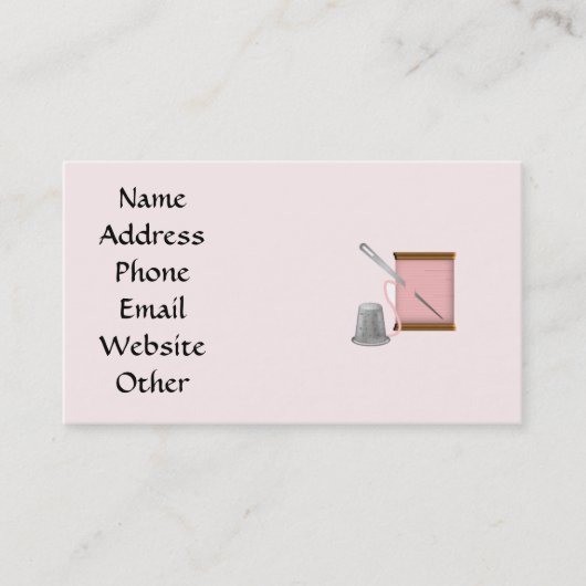 Visitekaartje voor naadloze kunst en ambachten (Voorkant)