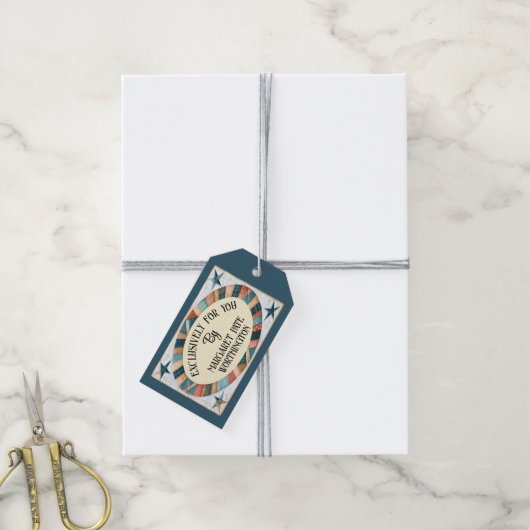 Visitekaartje voor naai- / quiltbedrijf cadeaulabel (Met Touw)