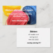 visitekaartje voor naaien en kleding (Voorkant / Achterkant)