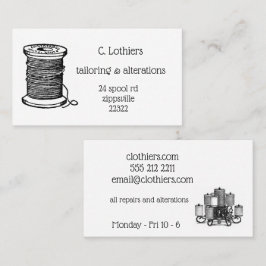 visitekaartje voor naaiwerk