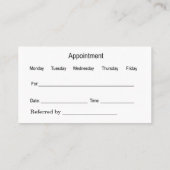 Visitekaartje voor Oftalmoloog Medische Aanwijzing (Achterkant)