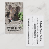 Visitekaartje voor ongediertebestrijding bij muize (Voorkant / Achterkant)