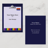 Visitekaartje voor ontwerpopdracht van leerkrachte (Voorkant / Achterkant)