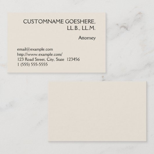 Visitekaartje voor openbare aanklager (Voorkant / Achterkant)