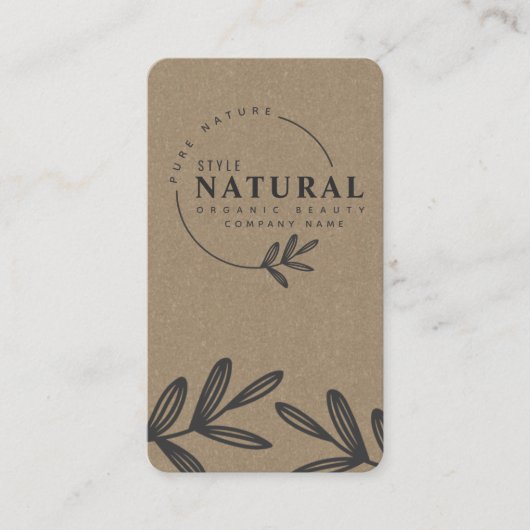 Visitekaartje voor organische schoonheid en cosmet (Voorkant)
