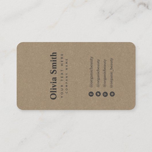 Visitekaartje voor organische schoonheid en cosmet (Achterkant)
