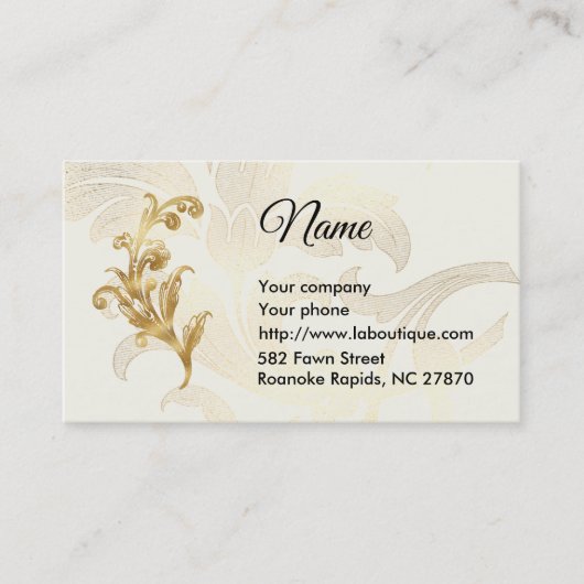 Visitekaartje voor oude goudmakerijen (Voorkant)