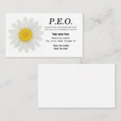 Visitekaartje voor P.E.O. leden (Voorkant / Achterkant)