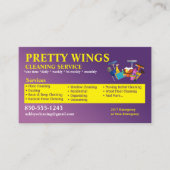 Visitekaartje voor Paarse en gele reiniging (Voorkant)