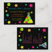 Visitekaartje voor partijenplanner voor Petten (Voorkant / Achterkant)