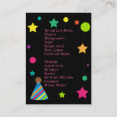 Visitekaartje voor partijenplanner voor Petten (Achterkant)