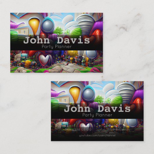 Visitekaartje voor partijplanner (Voorkant / Achterkant)