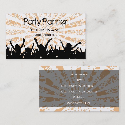 Visitekaartje voor partijplanner (Voorkant / Achterkant)