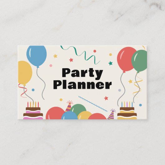 Visitekaartje voor partijplanner (Voorkant)