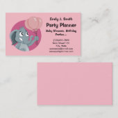 Visitekaartje voor partijplanner-cartoon (Voorkant / Achterkant)