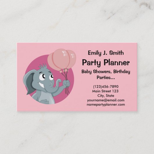 Visitekaartje voor partijplanner-cartoon (Voorkant)