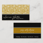 Visitekaartje voor partijplanner - Classy Gold Gli (Voorkant / Achterkant)