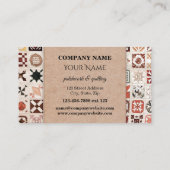 Visitekaartje voor patchwork en kantelen (Achterkant)