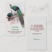 visitekaartje voor pauw-koppel (Voorkant / Achterkant)