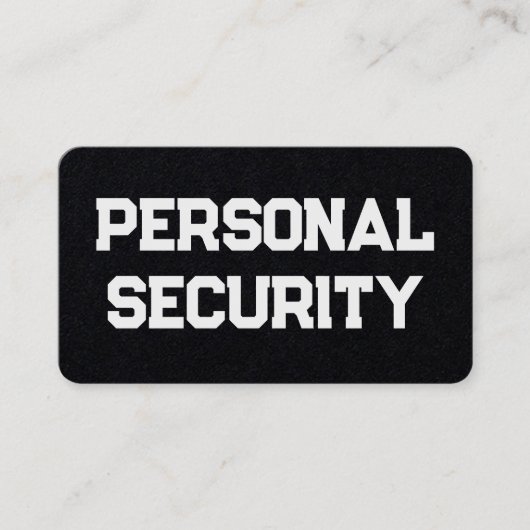 Visitekaartje voor persoonlijke beveiliging (Voorkant)
