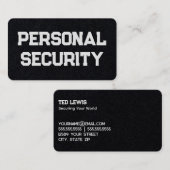 Visitekaartje voor persoonlijke beveiliging (Voorkant / Achterkant)