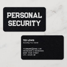 Visitekaartje voor persoonlijke beveiliging