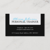 Visitekaartje voor persoonlijke trainers (Achterkant)