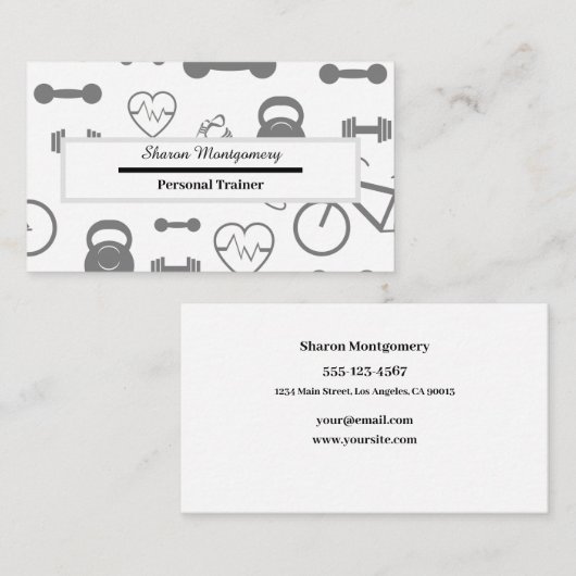 Visitekaartje voor persoonlijke trainers (Voorkant / Achterkant)