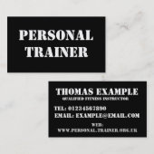 Visitekaartje voor persoonlijke trainers (Voorkant / Achterkant)