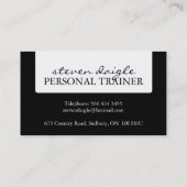 Visitekaartje voor persoonlijke trainers (Achterkant)