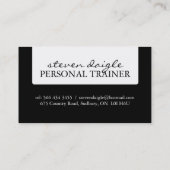Visitekaartje voor persoonlijke trainers (Achterkant)