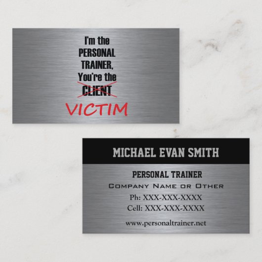 Visitekaartje voor persoonlijke trainers (Voorkant / Achterkant)