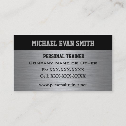 Visitekaartje voor persoonlijke trainers (Achterkant)