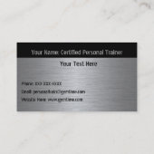 Visitekaartje voor persoonlijke trainers (Achterkant)
