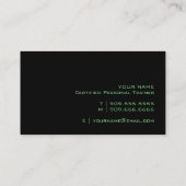 Visitekaartje voor persoonlijke trainers of fitnes (Achterkant)