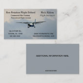 Visitekaartje voor pilotenvliegtraining, bewerkbaa (Voorkant / Achterkant)