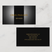 Visitekaartje voor platte zwarte stripe fotografie (Voorkant / Achterkant)