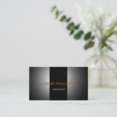 Visitekaartje voor platte zwarte stripe fotografie (Staand voorkant)