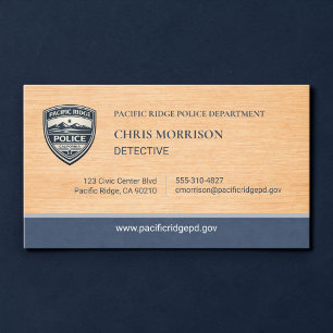 Visitekaartje voor politieagent detective rustic l