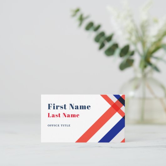 Visitekaartje voor politieke campagne rode blauwe  (Staand voorkant)