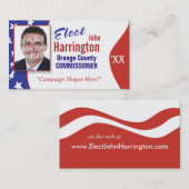 Visitekaartje voor politieke campagnes (gekozen) (Voorkant / Achterkant)