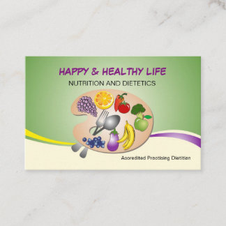 Visitekaartje voor praktiserend diëtist en voeding afsprakenkaartje