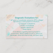 Visitekaartje voor privéoefeningen aan schoolpsych (Achterkant)